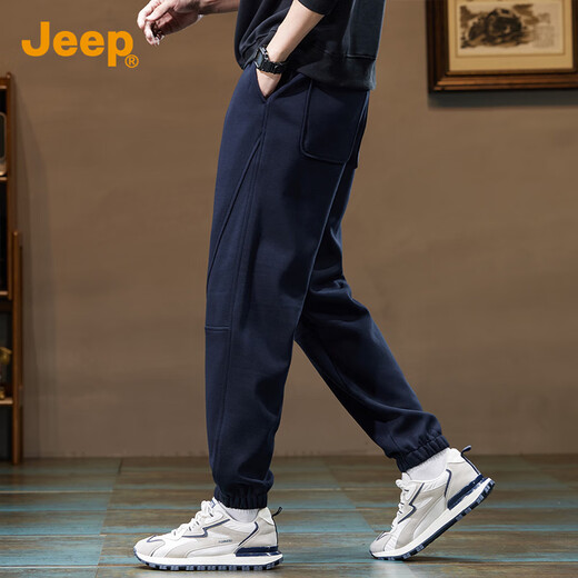 JEEP2025春季款卫裤男时尚高端宽松哈伦裤简约休闲裤运动百搭束脚裤男