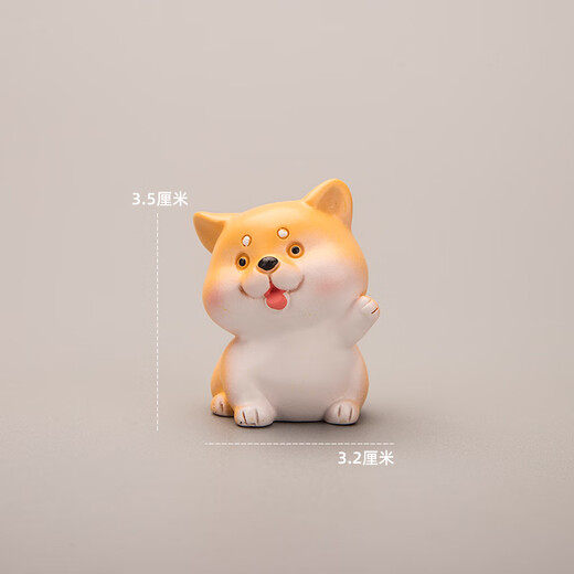 Cute cartoon Shiba Inu desktop ornaments mini puppies and kittens simulated animal model toys micro landscape decorations 5 Shiba Inu combination + small basket