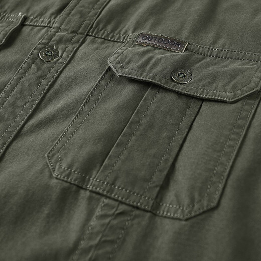 
JP autumn outdoor men's long-sleeved shirt lapel casual shirt 1283 khaki M-170