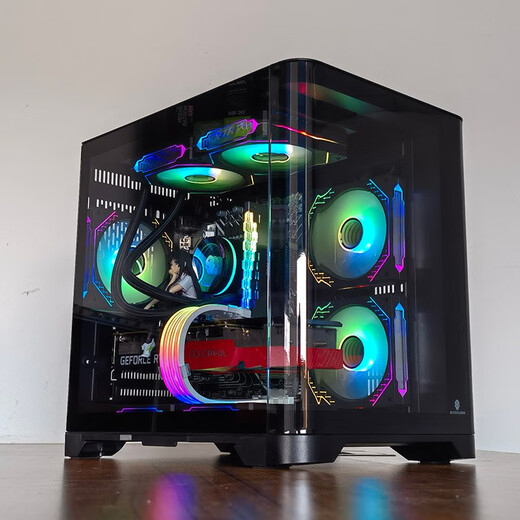 Wanjia Canopy White MINI Curved Glass Sea View Room Computer Case Desktop MATX240/360 Water Cooling Canopy MINI Black + Prism Fourth Generation ARGB Five Fans