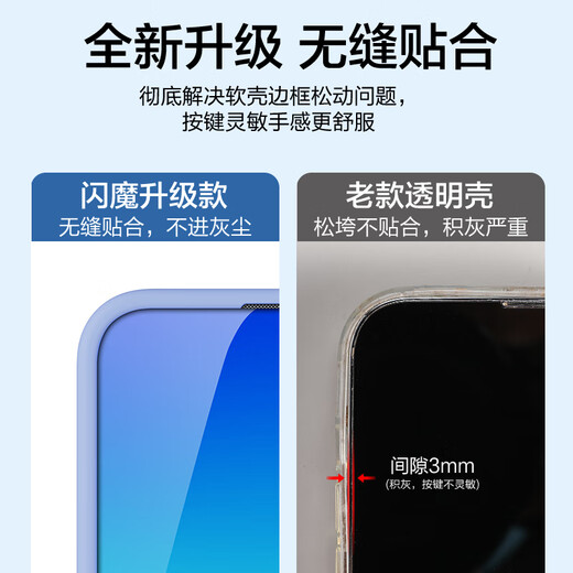 闪魔 适用小米13手机壳 mi13保护套全包液态硅胶镜头保护防摔超薄软壳男女款 13【远山蓝】真液态硅胶