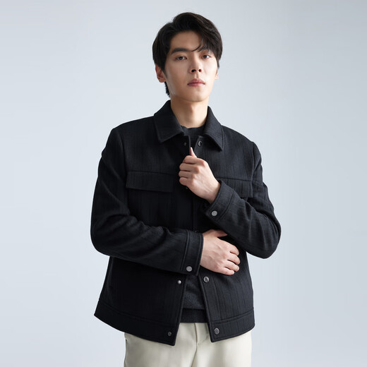 Lilang Fashion Fashion Men's Clothing [Textura Jacquard] Abrigo de lana de lana de lana de lana de lana de lana.