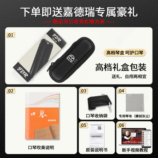 嘉德瑞JDR布鲁斯蓝调十孔口琴paddy音阶C调NinJa忍者初学者成人演奏级