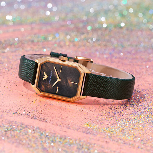 
Emporio Armani watch women's belt steel belt simple retro star European and American watch same price 618 for girlfriend, small green watch luxury gift box-AR11149