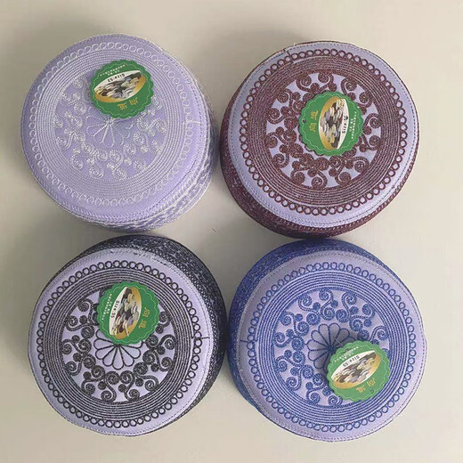 Hong Kong Rou summer Hui hat men's ethnic minority men's small white hat Xinjiang Linxia embroidered hat white embroidered 55