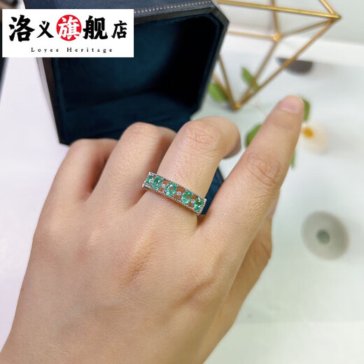 Qianpei 220 carat emerald ring for women colored gemstone jewelry gemstone 925 silver inlaid size 13