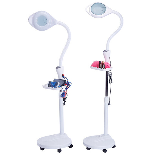 Meng Qier Lámpara de belleza Lámpara de bordado con patrón LED Luz fría Manicura portátil, pestañas, acné, acné, cejas Cirugía microplástica Lámpara de pie Versión de 65 vatios con atenuación táctil de polea