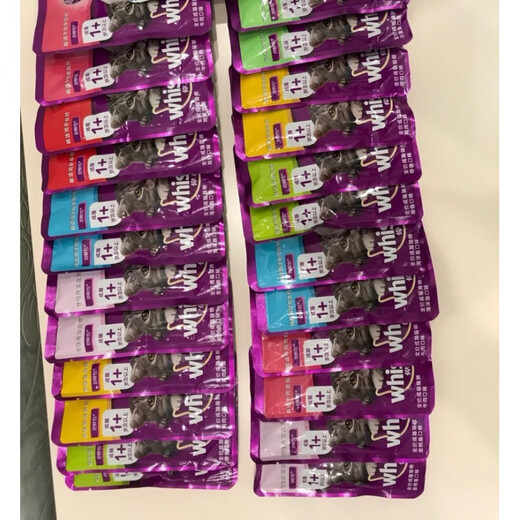 Whiskas Miaoxian Bao 2 boxes (24 bags) cat snacks for adult and kitten wet food tuna ocean fish beef flavor adult cat mixed flavor 24 bags