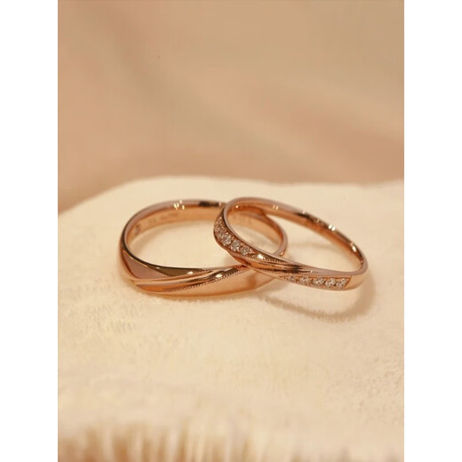 Brangdy inlaid Swarovski zirconium wedding ring plated 18k rose gold wedding ring engagement ring light luxury live couple ring one pair