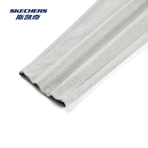 斯凯奇（Skechers）裤子男子春夏休闲针织长裤宽松运动健身直筒裤情侣 细纹理花灰/01T1 M