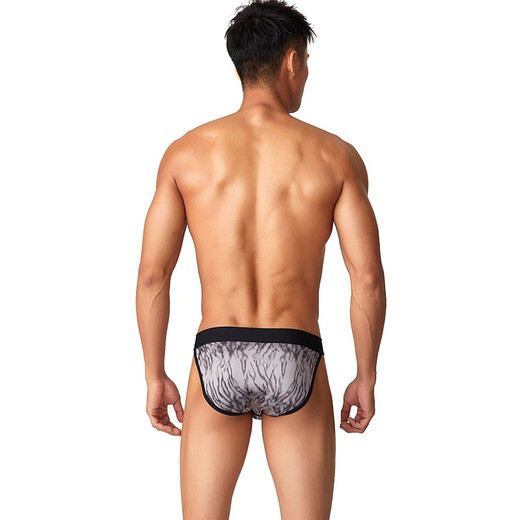 (Pack of 2) TAUWELL Briefs Men's Ice Silk Briefs High Elastic Pouch U-convex Thin Summer Cool Low-Waist Tights Youth Gray Tiger Pattern (Pack of 2) M (Pack of 2) TAUWELL Briefs Men's Ice Silk Briefs High Elastic Pouch U-convex Thin Summer Cool Low-Waist Tights Youth Gray Tiger Pattern (Pack of 2) M