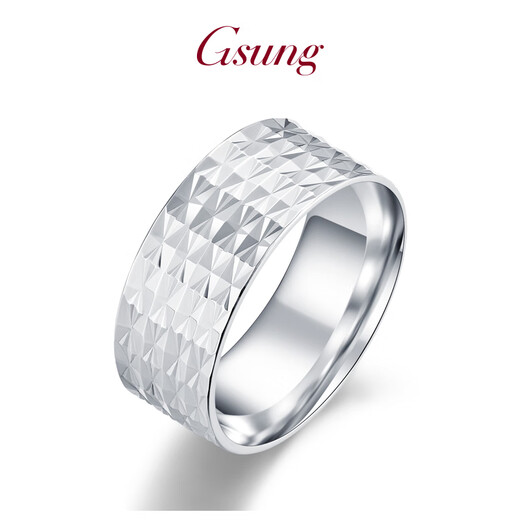 GsunG platinum couple ring new PT950 car flower star ring fashionable shiny platinum ring for men and women priced by gram, please contact customer service before bidding for gold price