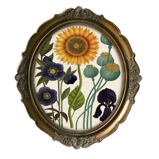 Dinger Eindruck Europäische Blume Retro Wand hängende Eingang kreative Wanddekoration Dekorative Anhänger Home TV Hintergrund Wandhänge Sonnenblumen GM695