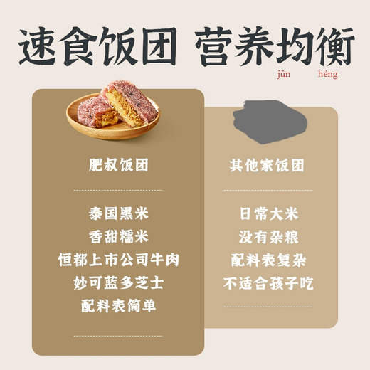 肥叔糯米饭团840g(6个) 大口面点学生儿童早餐食品半成品方便速食生鲜