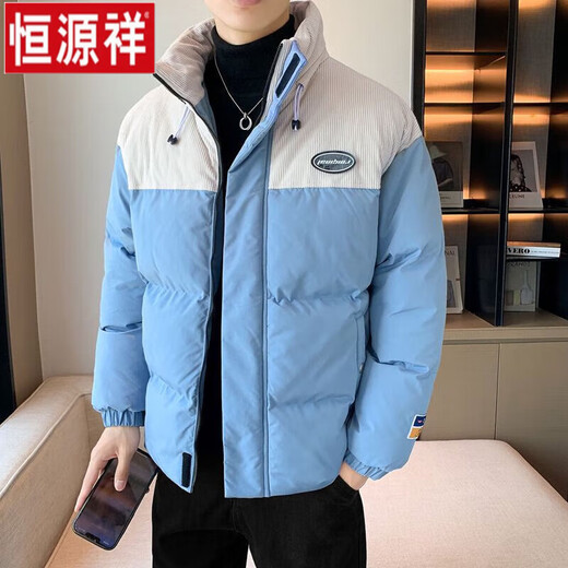 
Hengyuanxiang men's jacket cotton coat winter 2023 new trendy velvet thickened slim short cotton jacket cotton coat easy to care 753 khaki 2XL (126-140Jin[Jin equals 0.5 kg])