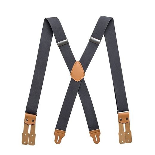 JOYBOKER 男士纽扣背带夹西装衬衫西裤背带吊带松紧防滑肩带X型3.5cm黑色吊裤带 米色