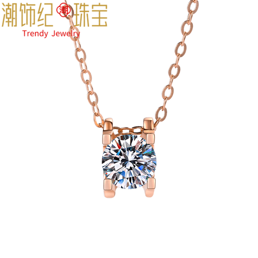 DL 1998 Fat Donglai same style 18K gold color gold diamond necklace moissanite bull head pendant silver 18K rose gold simple 520 rose gold 50 points bull head necklace