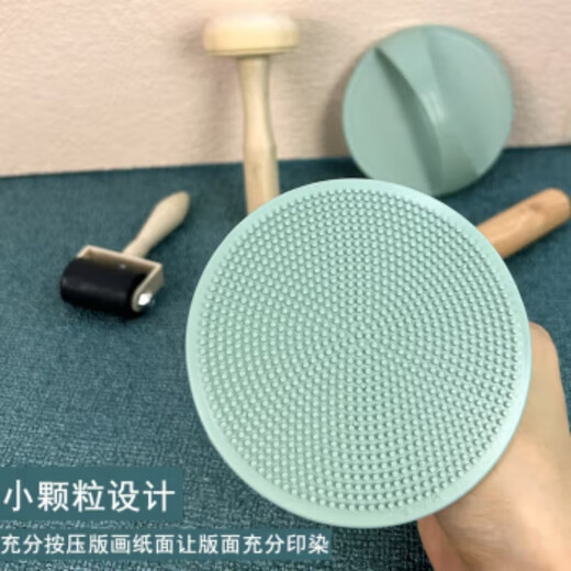 Jans printmaking tool set roller + Malian + wood mushroom material board painting wood engraving board glue board basic carving knife ink roller roller roller rubber beginner set 10cm roller