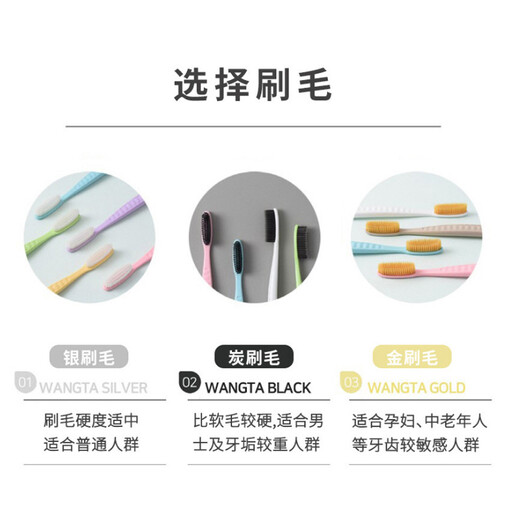 王打韩国王打688大头软毛牙刷 白博士成人中硬毛纳米专用清洁原装进口 王打炭1支 硬毛(清爽有力) 1支