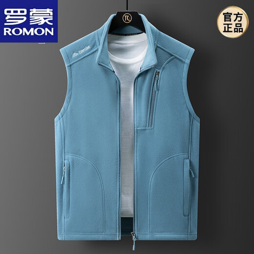 
ROMON 2025 Autumn and Winter New Rolling Fleece Vest with Fleece Thickened Couple Outdoor versatile Single-suit Sleeveless Fleece Jacket 9277 Men's Black XL