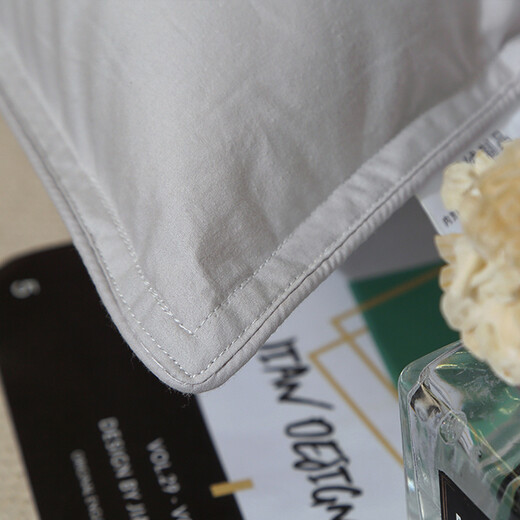 ROLAND LIVE全棉抗菌羽绒枕纯棉舒适护颈枕芯单人家用酒店枕头芯成人一只装 LN全棉羽绒枕-灰色 一只装 48*70cm