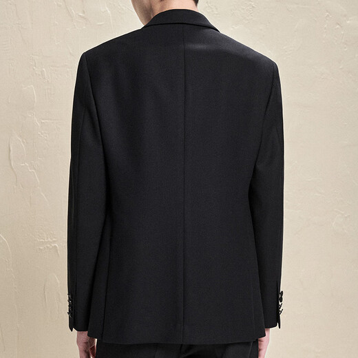 Annunciation Bird Suit Men's Choice Men's Fashionable Formal Suit Micro Suede Suit Pants Suit Men Obsidian Black Small Texture Solid Color - Peeled Double Open 50 A (180/100) / Please note waist or trousers