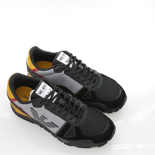 ARMANI/Armani EA Eagle Mark Color Block Men's Fashion Casual Low Top Shoes X4X289 XM499 Black Q829 43