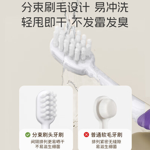 马博士儿童牙刷3-6-9岁婴儿软毛牙刷宝宝口腔清洁2支装 库露露+美美兔