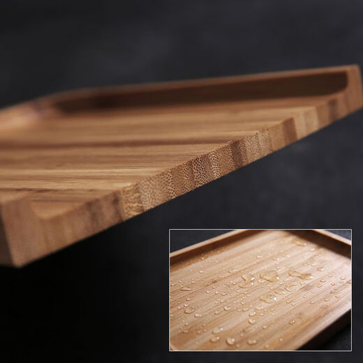 Zozi Bambus Holzschale Essschale Rechteckige Haushaltsholz Tablett Massives Holz Round Tablett Tee Tablett Grillschale Runde 21*21 cm