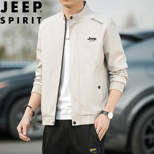Jeep Spirit Jeep Jacke Herren Frühlings- und Herbstjacke Stand Collar Outdoor Business Young und mittleren Altersbekleidungsbekleidung Green 2xl