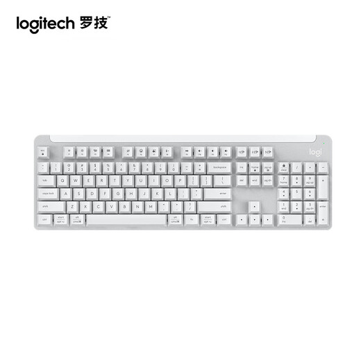 Logitech K865 Wireless mechanischer Tastatur Bluetooth-Tastatur 104-Key-Keyboard-Gaming-Tastatur in vollem Umfang (Upgrademodell K845) Daily Business Office-Tastatur K865 White-White Transparent KeyCap