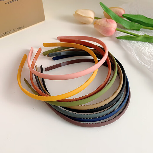 Simple hairband headband for women to wash their face with hairpins to press hair, non-slip hair binding, frosted hairbands, fine style, versatile Internet celebrity hairpins, black 1 pc