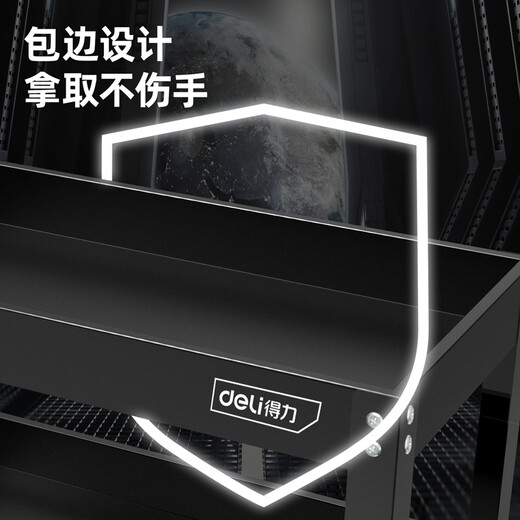 Deli tool trolley 3-layer multi-functional repair shop mobile parts rack with universal wheels DL433023