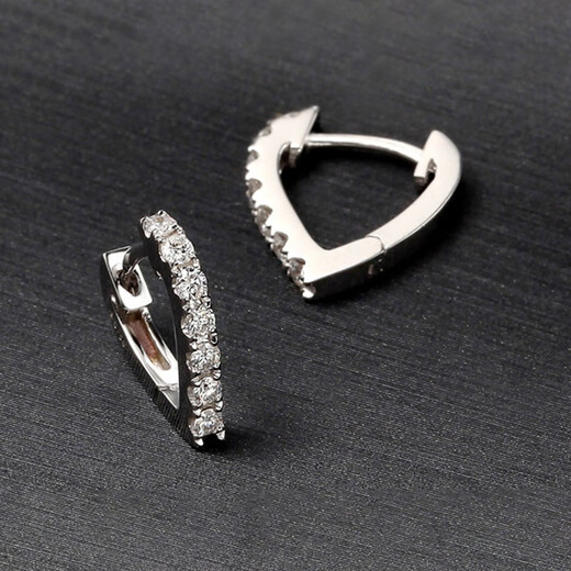 DL 1998 Fat Donglai same style pt950 platinum earrings moissanite white gold earrings full of diamonds heart-shaped earrings simple and versatile for men ALC/flawless under the mirror x D-E/extremely white x full of diamonds 20 points