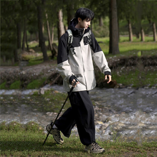 Camel Down Jacket Men [Baby Same Style] Otoño e Invierno Fleece tres en uno Traje de montañismo a prueba de agua a prueba de viento y al aire libre para mujeres 1098Y, color de madera/Noche negra azul, mujeres [Down] XL