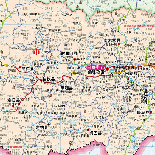 Neue 2025 Tibet Autonomous Region Map 1068*749 mm Papierwandaufkleber Politische Region Gelände Transportmittelkarte