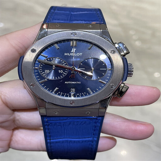 [Second-main 95 NOUVEAU] HUBLOT MONS'S Watch Classic Series Classic Series Fusion Titanium Automatic Mécanique Match Match Match Match de luxe Chronograph Blue Disc 541.NX.7170.lr
