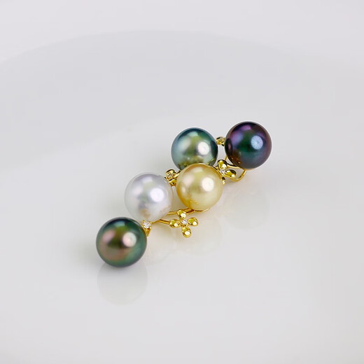 Chishe Pearl 18K Gold Diamond Tahitian Black Pearl Colorful Australian White South Sea Gold Pearl Mixed Color Saltwater Pearl Pendant