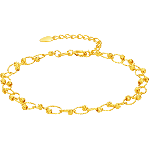 Saturday Fortune Yellow 18K Gold Bracelet Women's Fashion Color Gold Bracelet Birthday Gift C0714461 16+3cm