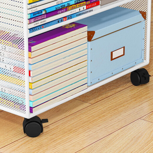 Yisijia Under Desk Storage Rack Bookside Desk File Storage Cabinet Desk Trolley Desk Bottom Desk Bookcase Removable Three-layer White Mobile Model Small Size