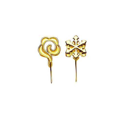 Yan's pure 18K gold exquisite snowflake retro auspicious cloud jade pendant buckle necklace pendant jade jade K gold clip buckle 18k gold auspicious cloud style