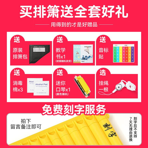 YTK易学排箫16管18管儿童专业演奏民族乐器小学生初学者入门专用 16管米色+送好礼