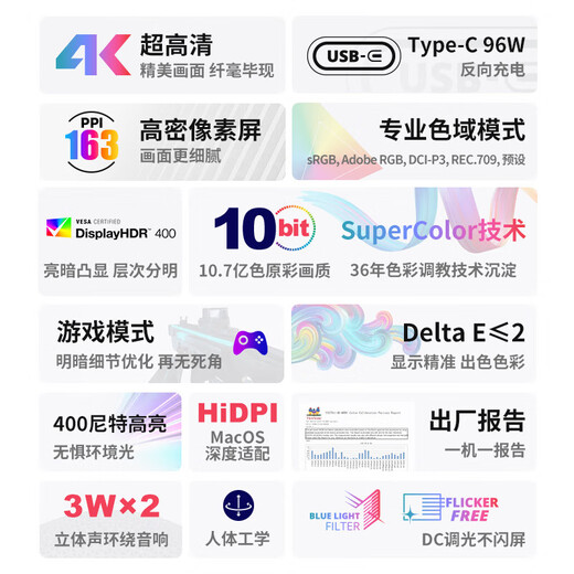 ViewSonic 27-inch 4K Ultra HD IPS Monitor Type-C65W HDR400 10bit Built-in Speaker Lift Rotating Base Professional Design Computer Office Display VG2781-4K Type-C96W MAC External Companion Filters Blue Light and Does Not Flicker