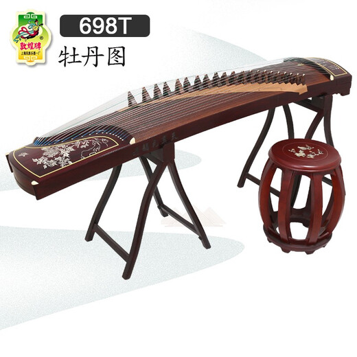 Dunhuang Marke Guzheng 698 Serie Broadleaf Yellow Sandelholz Performance -Bewertung Guzheng Shanghai Folk Musical Instrument Factory 1 698t Pfingstrose Bild