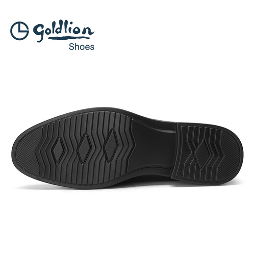 Goldlion Men's Shoes 2025 Autumn New Light Sole Business Formal Lace Up Soft Leather Soft Sole Genuine Leather Casual Men's Leather Shoes for Men Black G596410070 41