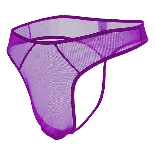 Sexy men's sexy underwear, men's thong underwear, fully transparent T-pants, passion-free nightclub opening, large size gay, red, one-size-fits-all, mesh thong, sexy temptation, one-thread see-through T-pants