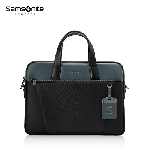 Samsonite men's handbag 13.3-inch computer bag casual commuting cow leather briefcase birthday gift TM0