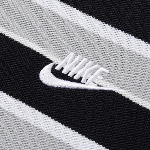 耐克（NIKE）T恤男装 2024秋季男子短袖翻领POLO衫透气休闲网球白色纯棉短袖男 FN3897-010 黑/白条纹 XL