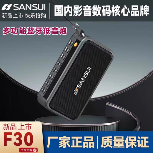 Shanshui (Sansui) Nuevo auténtico Shanshui F30 Bluetooth Splayer Card Player Altavoz Dual Power Square Dance Recording y Audio F30 Gray Dual Speaker 16 Watts of Power Colorful Standard + 128g Card Card 9913 Canciones 9913