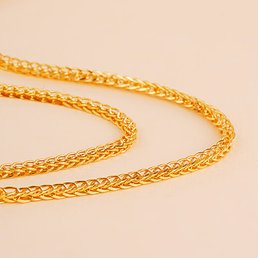 Zhongyi Jin Xihe pure gold covered silver Chopard chain clavicle versatile chain pure gold 999 gold chain high-end gift plain chain for women Chopard chain 45cm about 8 grams